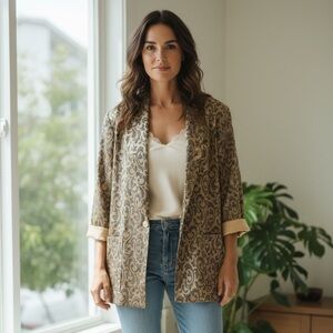 Vintage Kensington Square Brocade Blazer – Made in USA – Size Medium